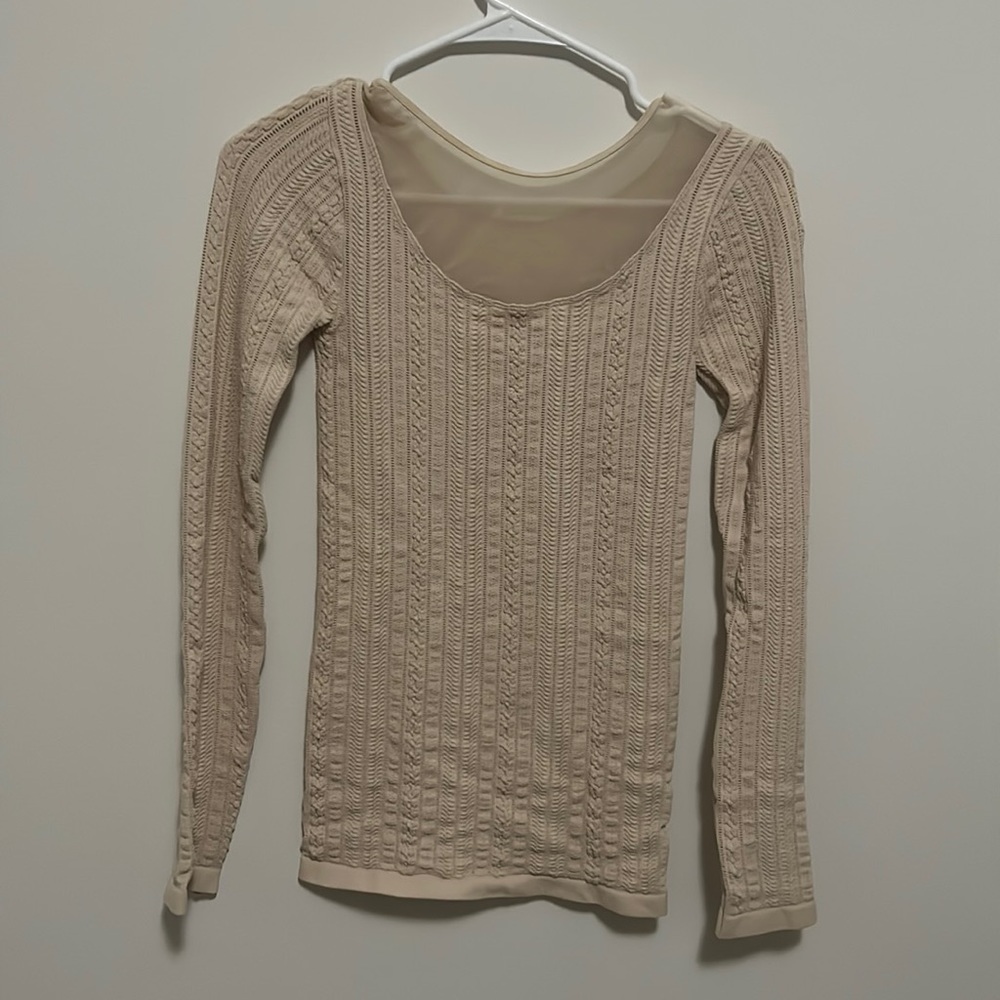 Free People Cable Knit with Mesh Top